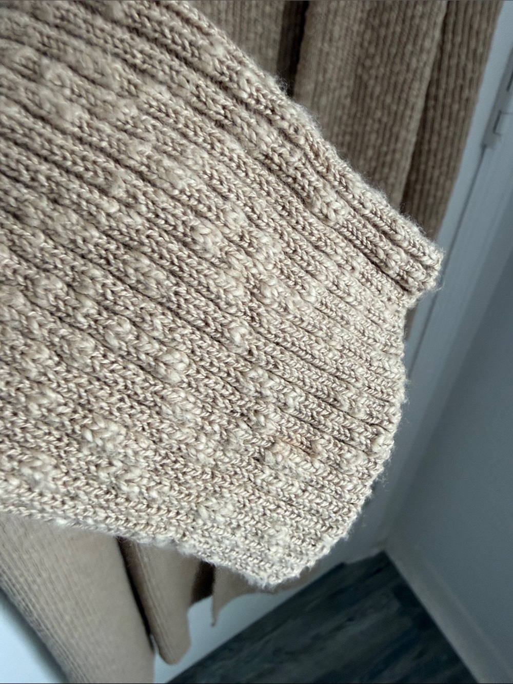 Mod Ref Long Open-Front Ribbed Cardigan in Camel - Picture 5 of 9